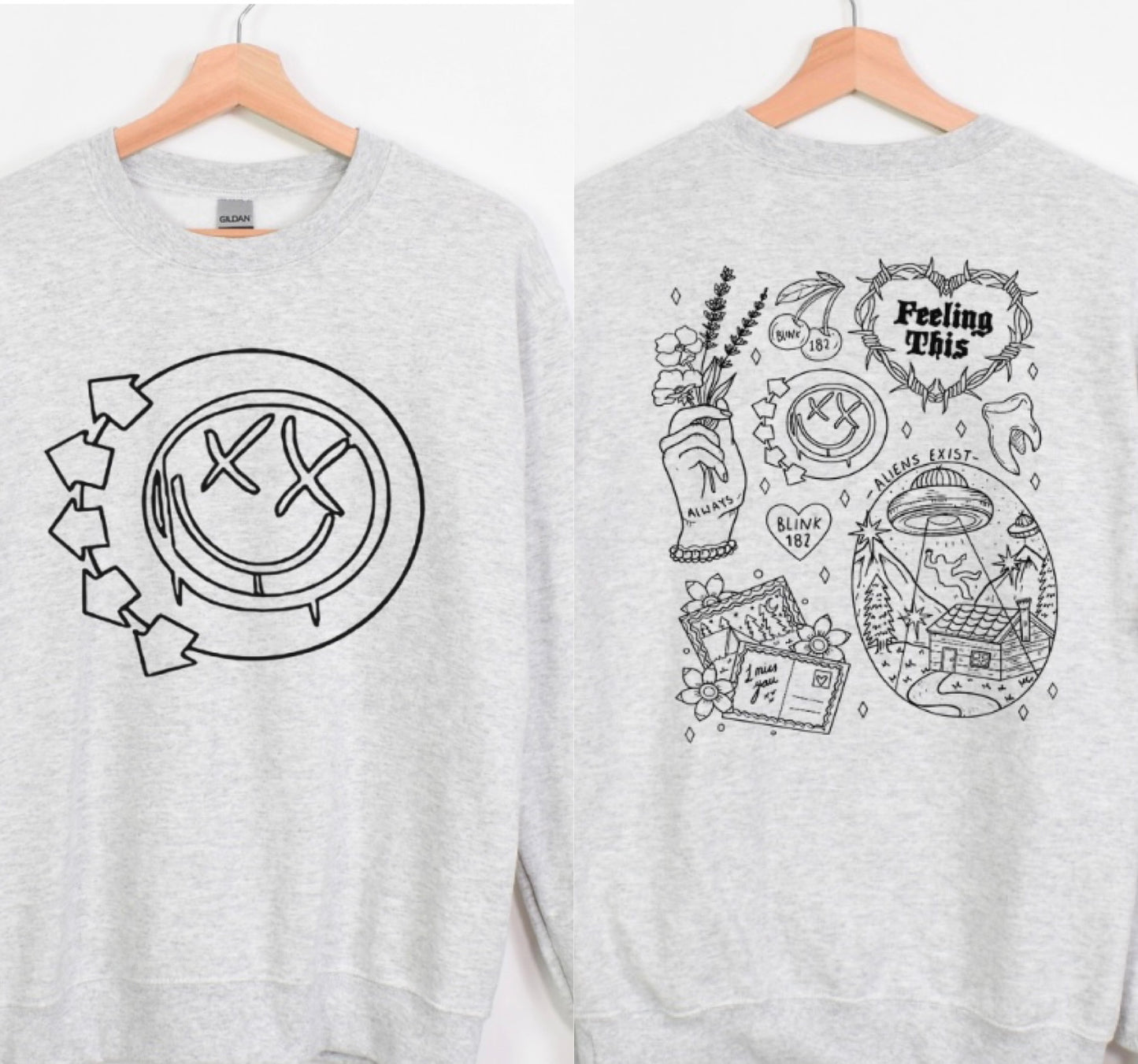 Blink 182 Sweatshirt Front & Back