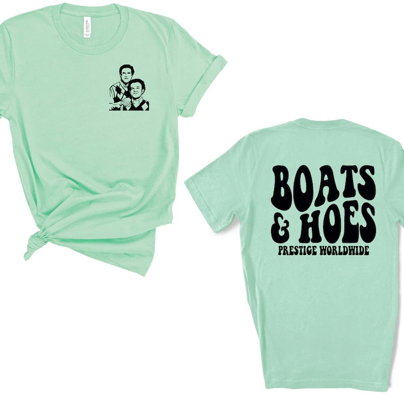 Boats & Hoes-Step Brothers Front & Back Tees