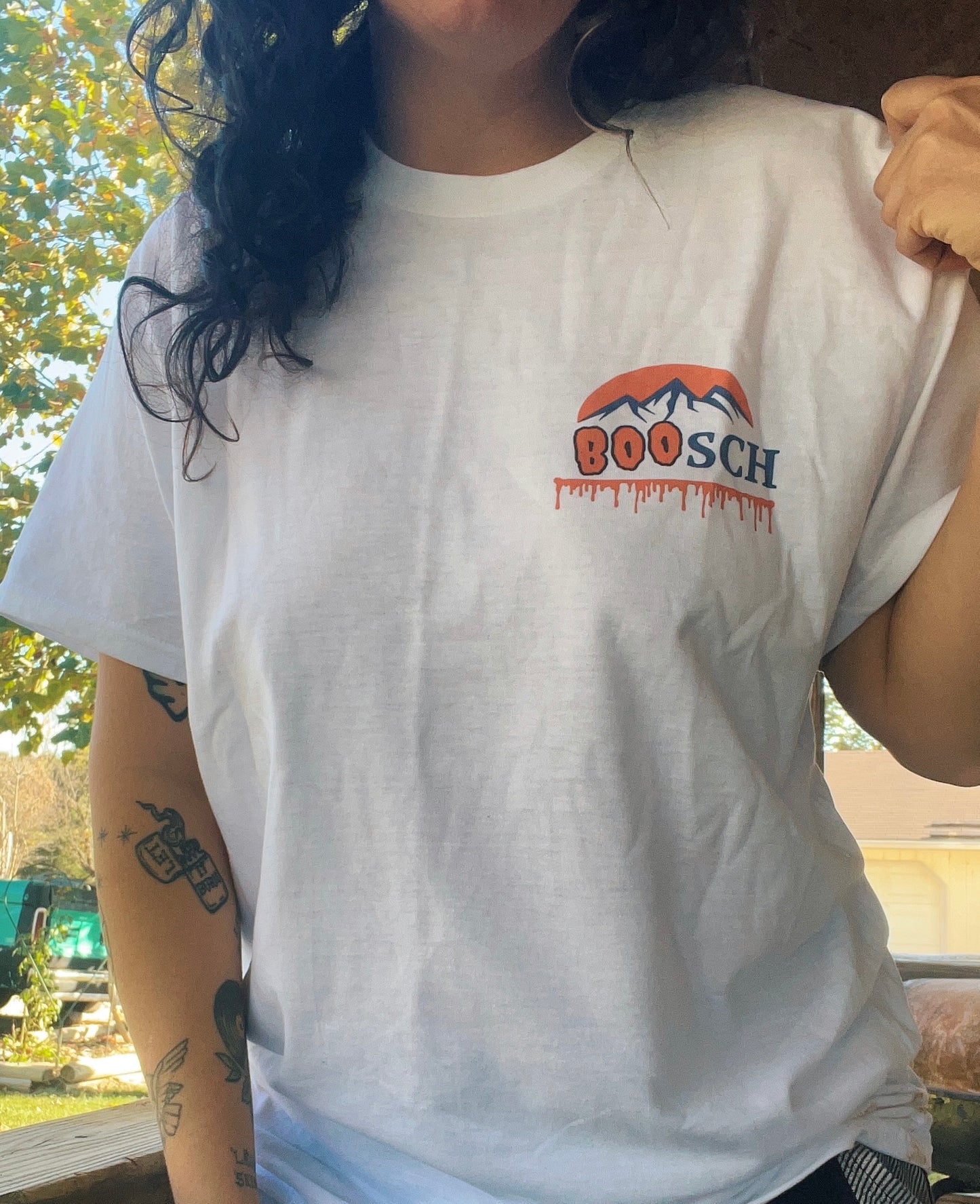 Boosh light tee. Front & back