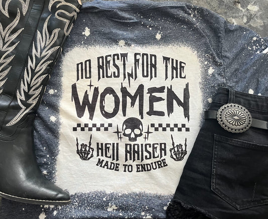 no rest for the women front & back tee