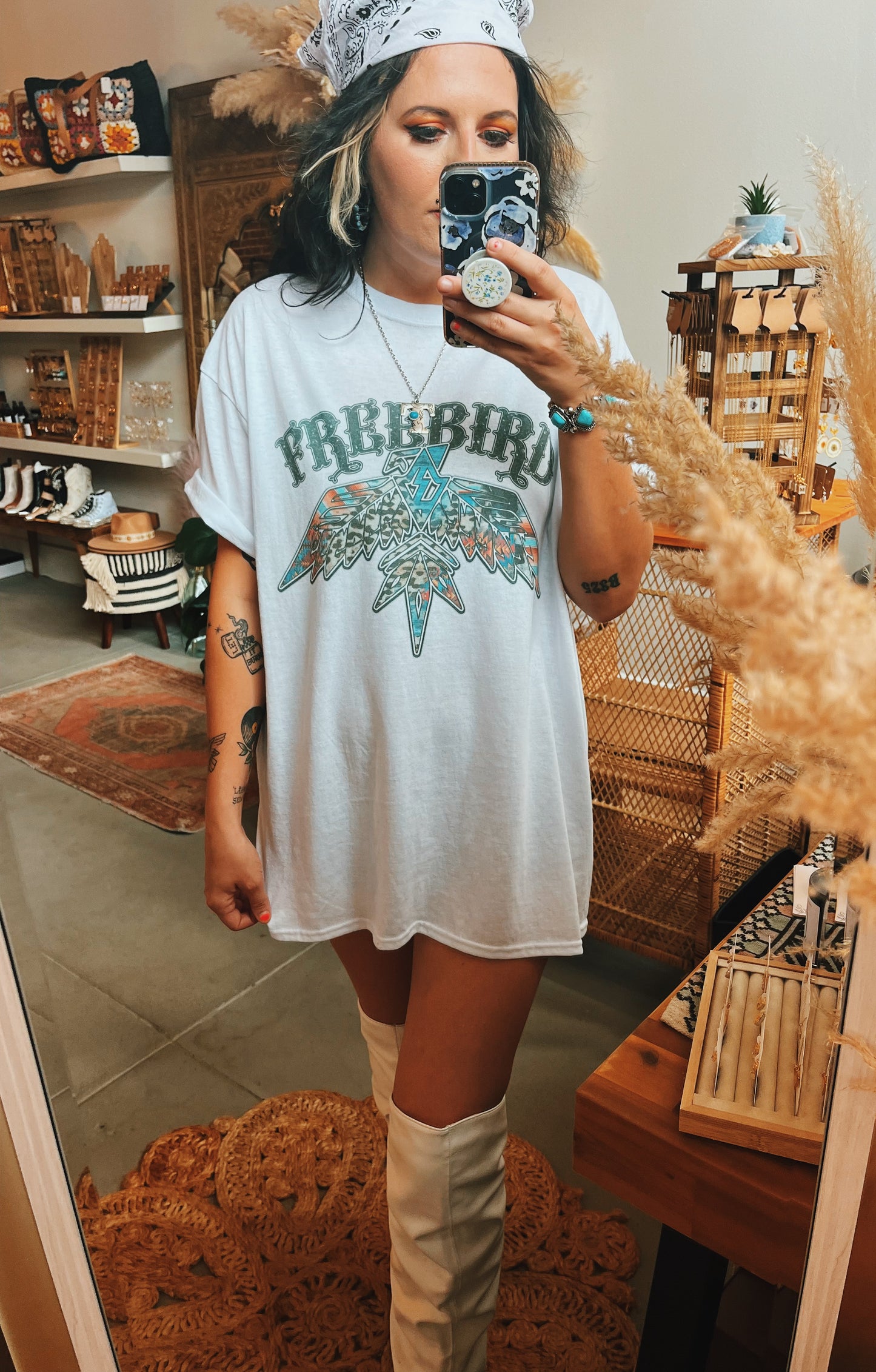 Freebird White tee