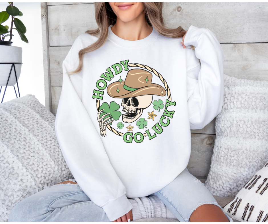 Howdy Go Lucky Skull Tee/Sweatshirt